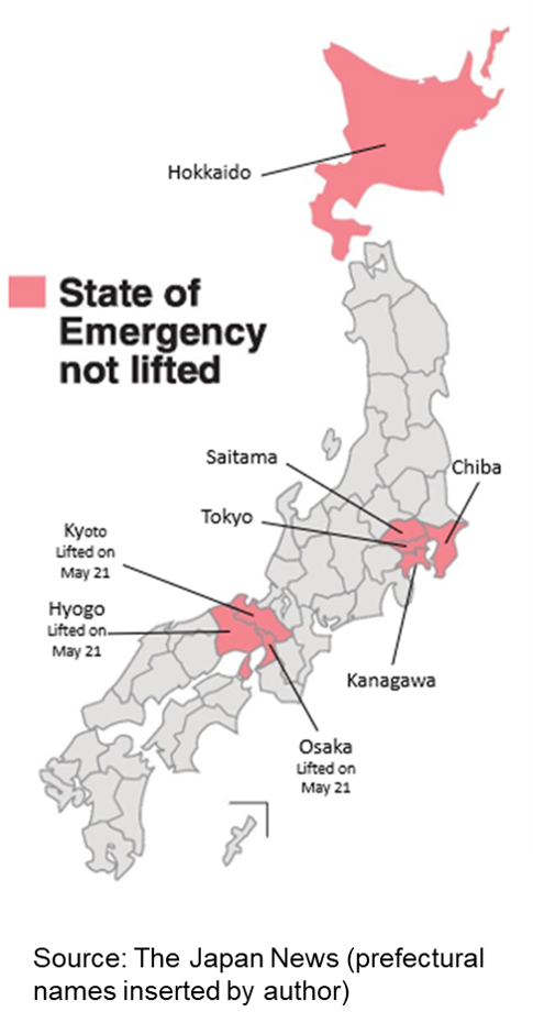 picture Japan Covid Map By Prefecture covid 19 japan eases state of