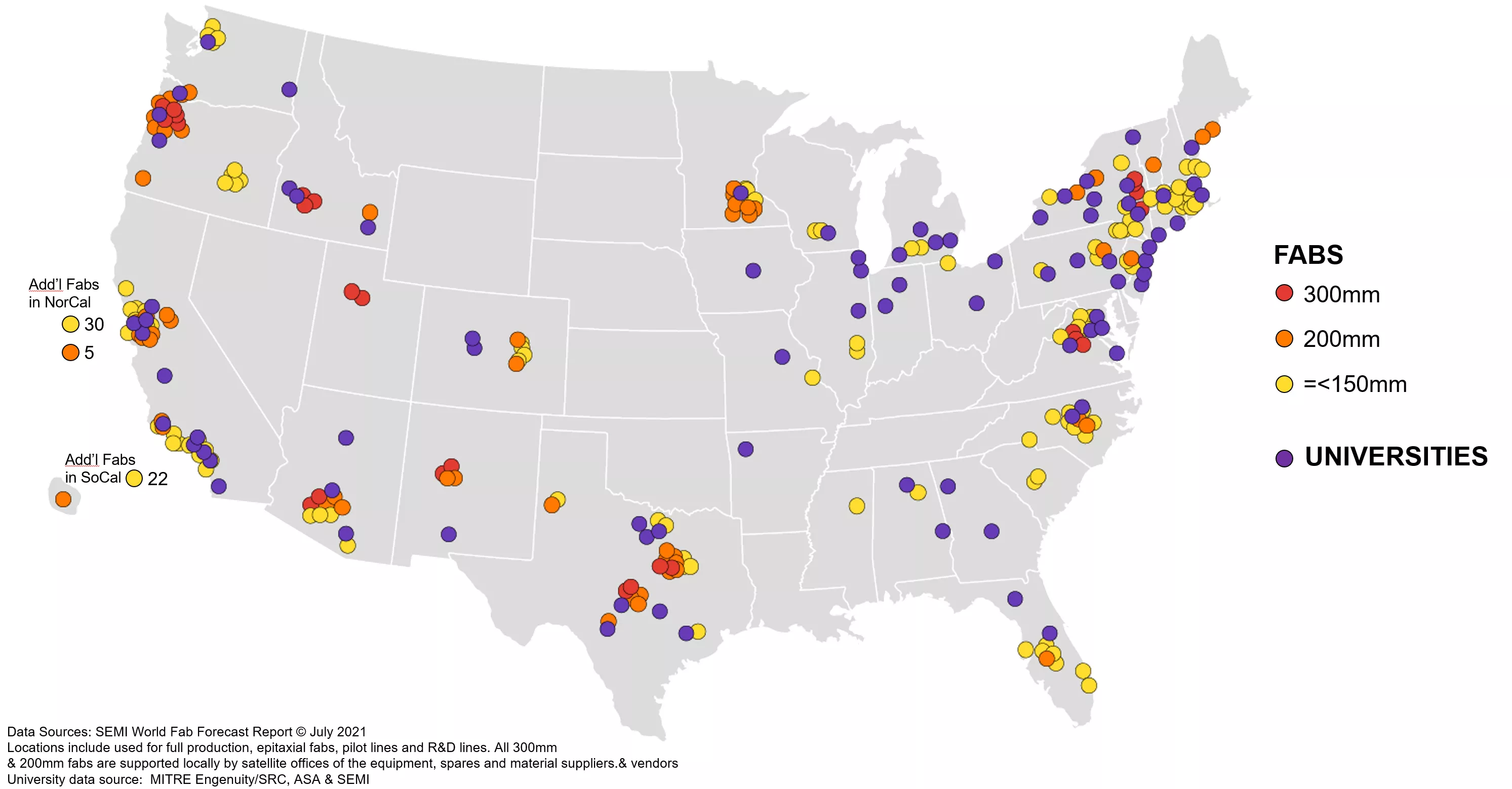 map of universities and fabs